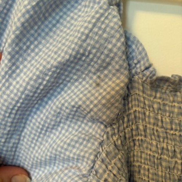 FREE SHIPPING Women's Summer Polyester Plaid Puff Sleeves Off-Shoulder Boho Midi - Picture 12 of 13